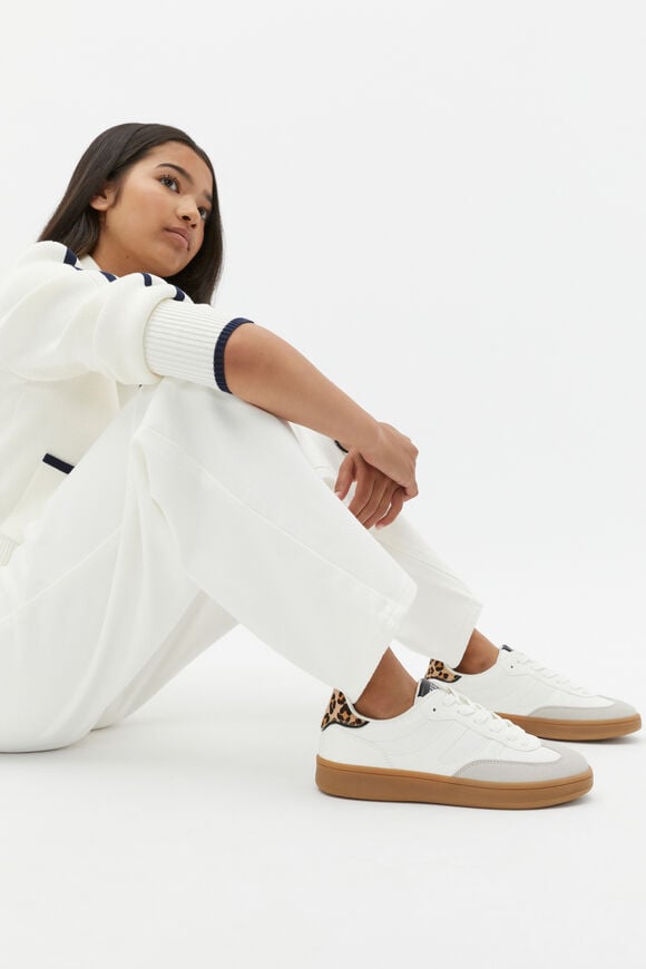 Classic Retro Trainer  White Ocelot  hi-res