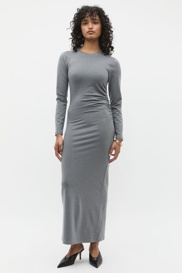 Ruched Jersey Midi Dress  Wolf  hi-res