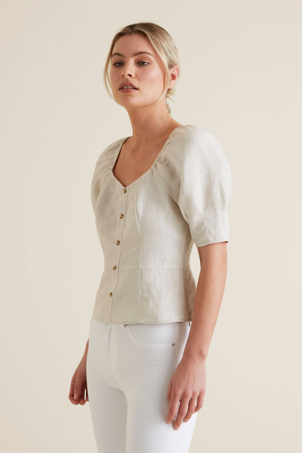 Fitted Puff Sleeve Blouse  