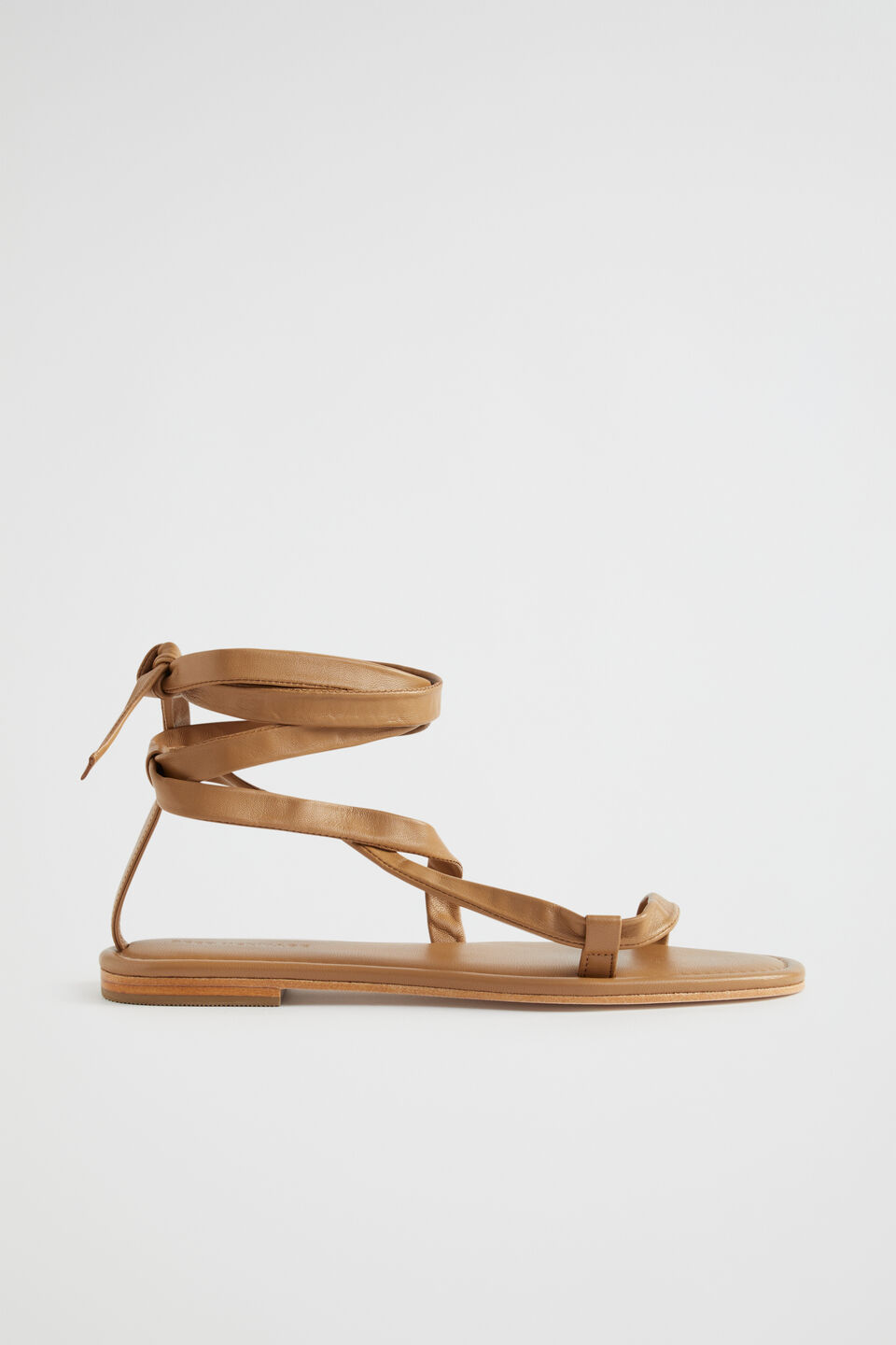 Nicole Leather Tie Up Sandal  Caramel