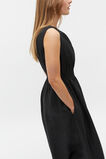 Linen One Shoulder Maxi Dress  Black  hi-res