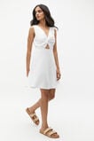 Linen Twist Front Mini Dress  Whisper White  hi-res