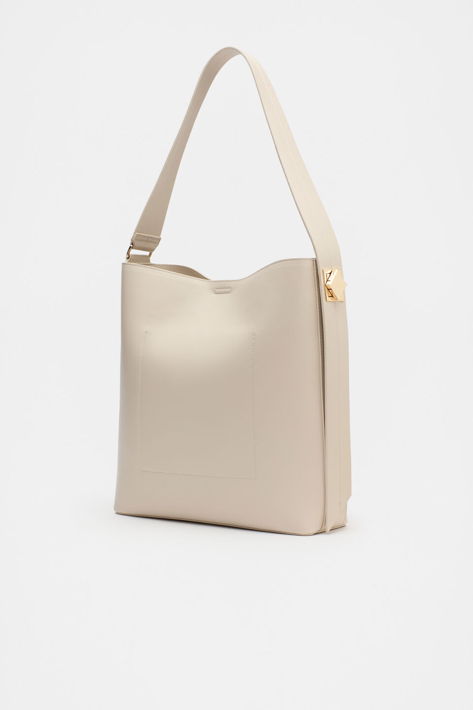 Buckle Trim Tote  Oat