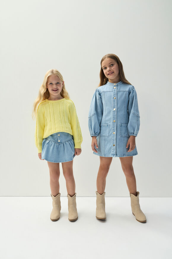 Cable Knit Sweater  Lemon Drop  hi-res