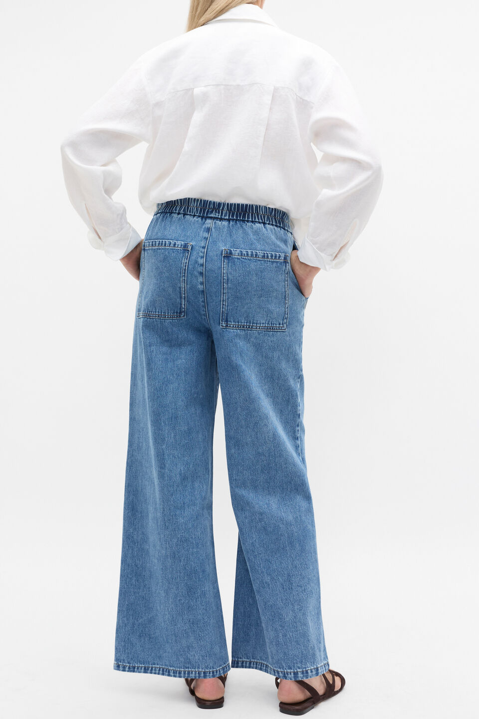 Denim Pull On Jean  Mist Blue Wash