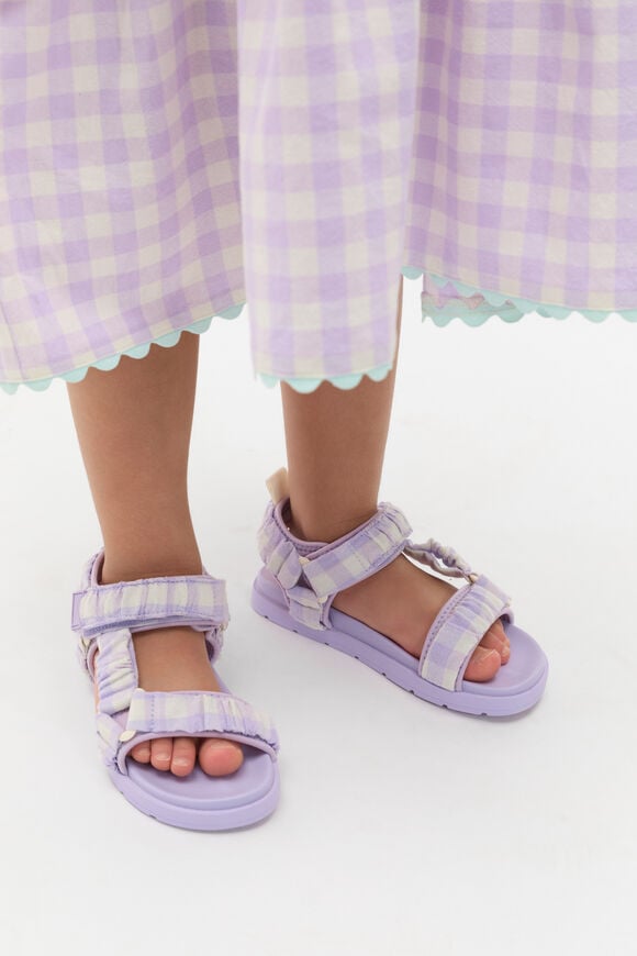 Gingham Trek Sandal  Lavender  hi-res