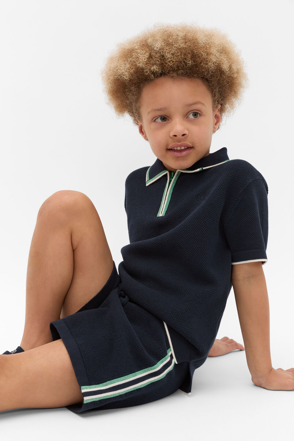 Knit Sports Polo  Midnight Blue