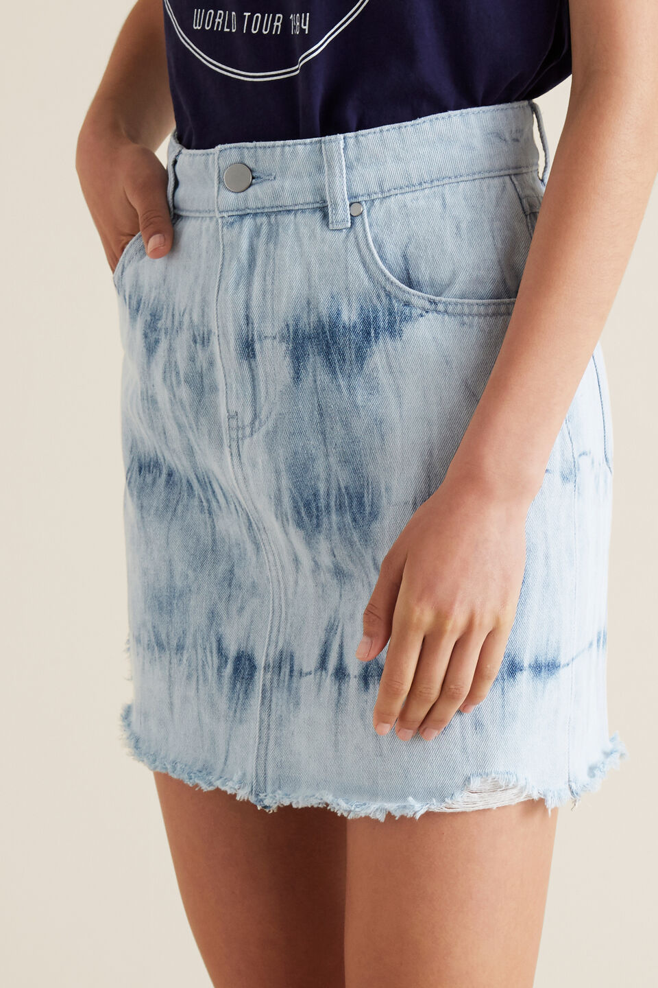 Tie Dye Denim Skirt  
