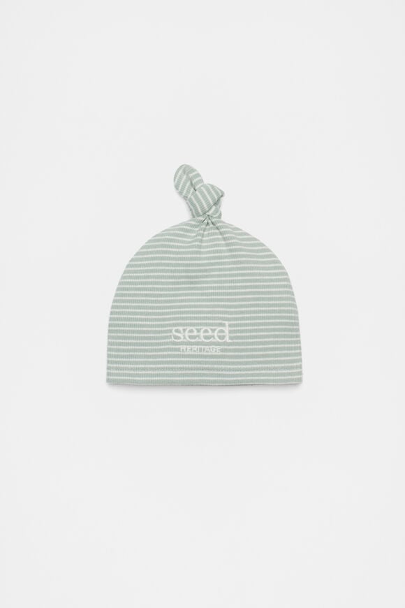 Core Logo Knot Hat  Sage Stripe  hi-res