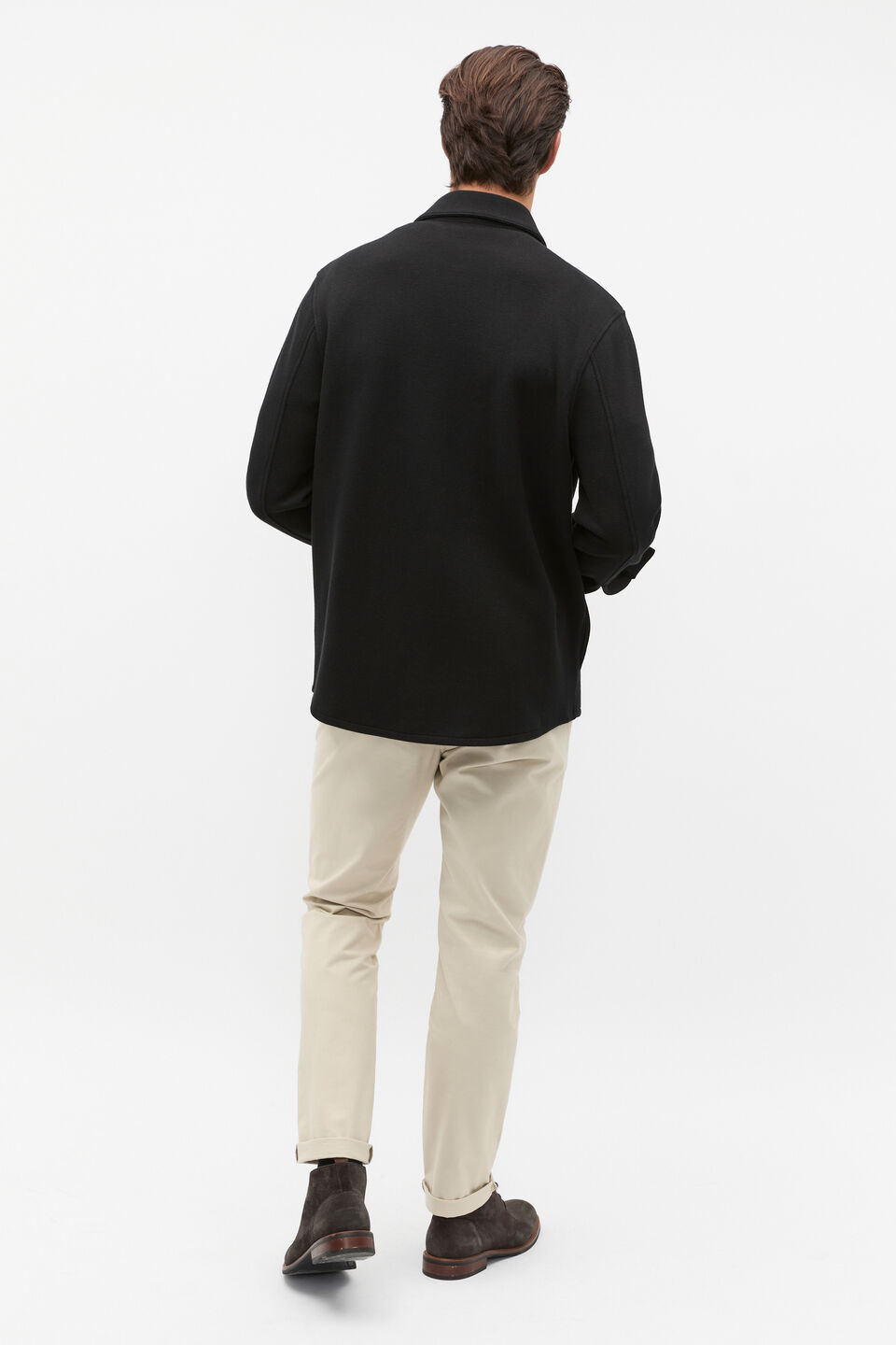 Pique Knit Overshirt  True Black