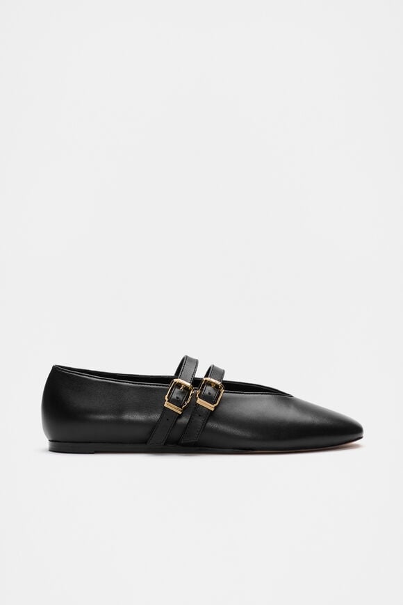 Astrid Double Strap Ballet Flat  Black  hi-res