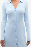 Crepe Ribbed Polo Midi Dress  Ice Blue  hi-res