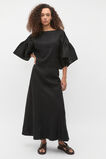 Linen Frill Sleeve Top  Black  hi-res