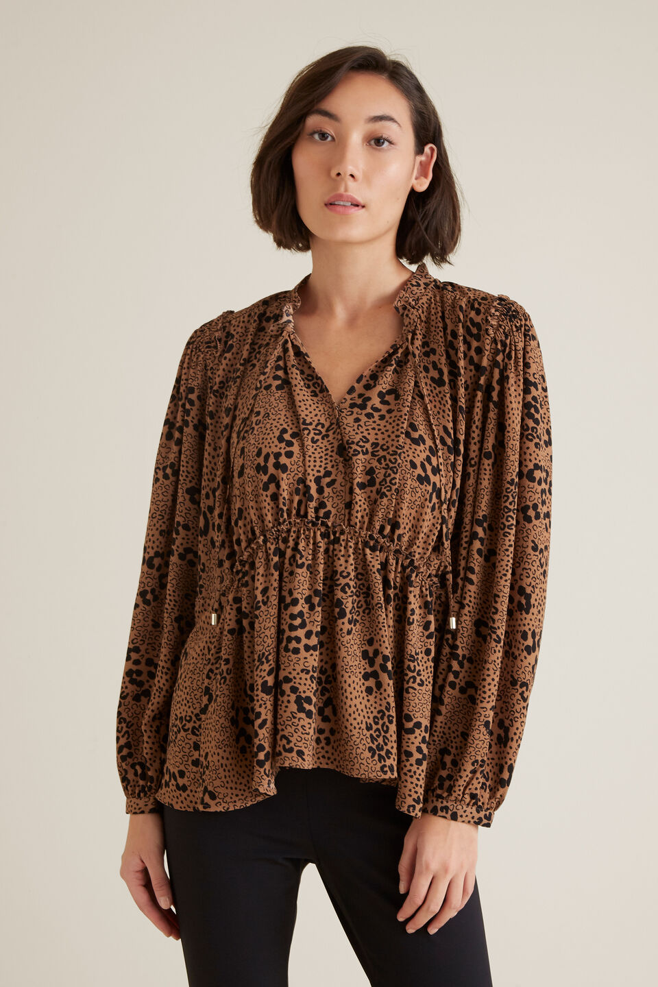 Animal Frill Blouse  