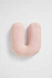 Teddy Initial Cushion Dusty Rose  U  hi-res