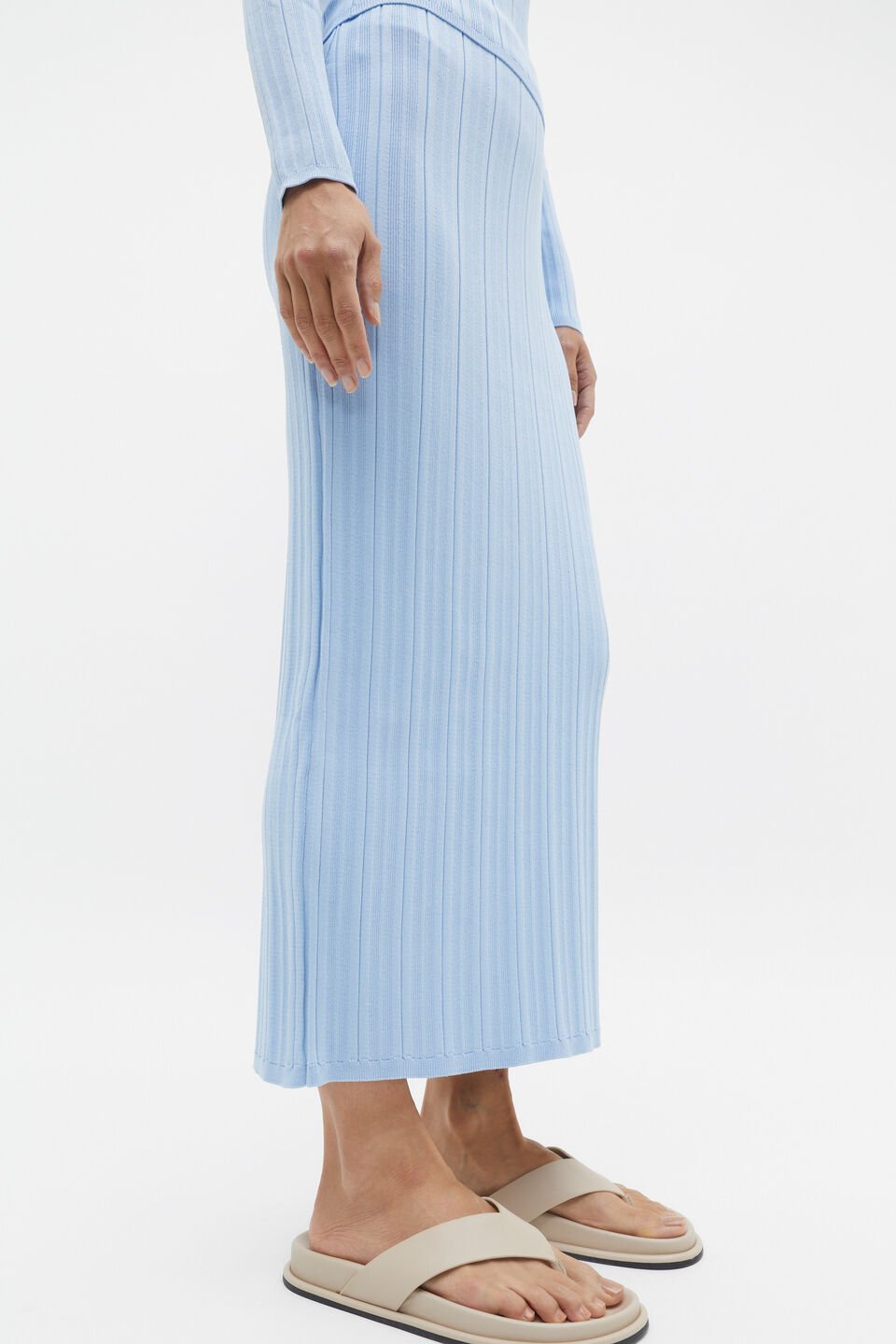 Rib Knit Skirt  Frost Blue