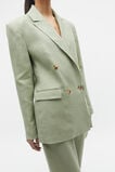 Linen Double Breasted Blazer  Pale Olive  hi-res