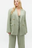 Linen Double Breasted Blazer  Pale Olive  hi-res