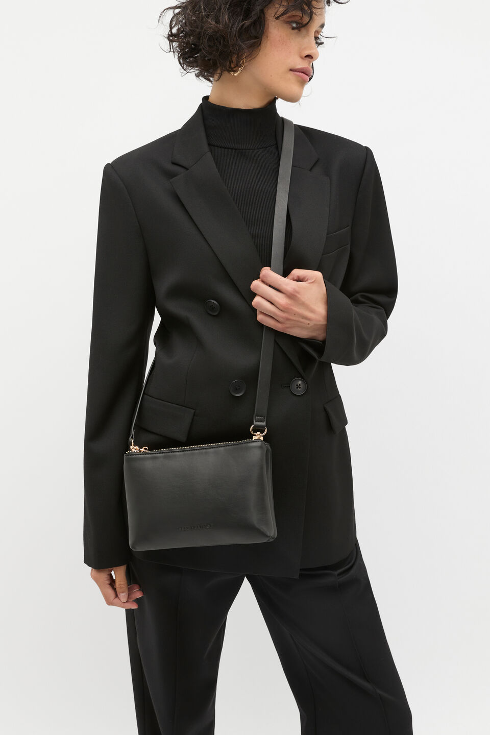 Multi Pocket Crossbody Bag  Black