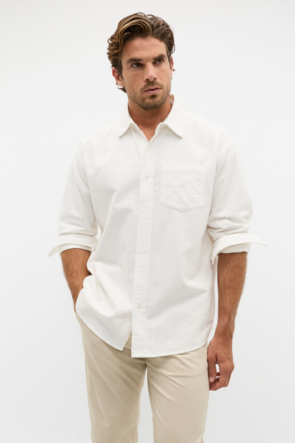 Relaxed Fit Oxford Shirt  Vintage White