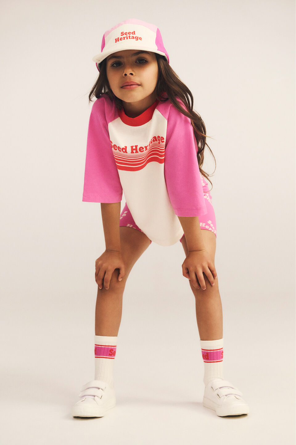 Colourblock Cap  Pink Multi