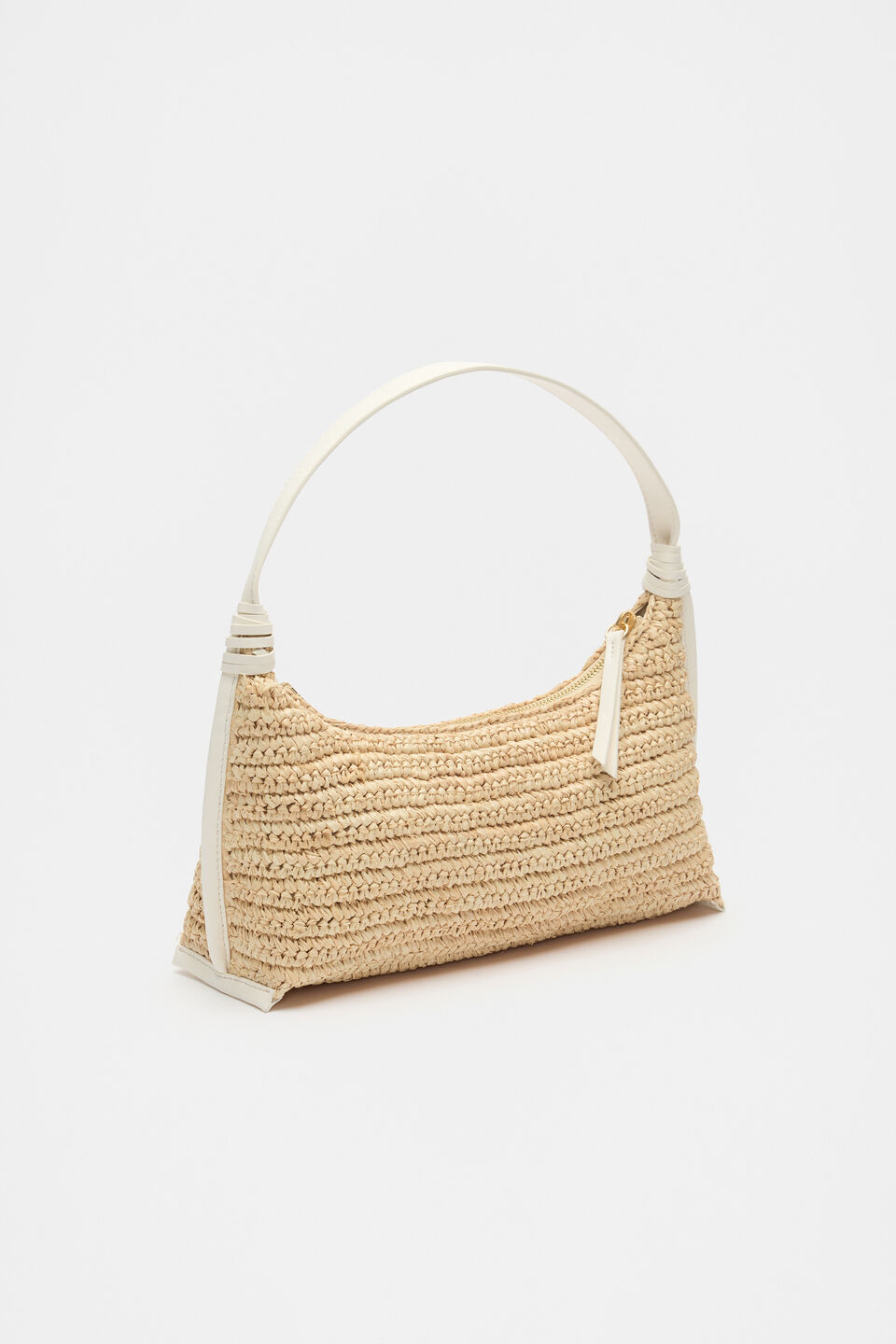 Raffia Shoulder Bag  Cream