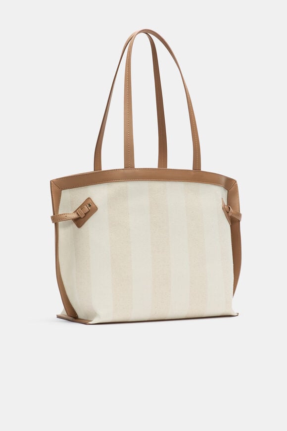 Textured Buckle Tote  Toffee  hi-res