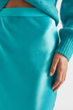 Satin Slip Midi Skirt  Peacock Blue  hi-res