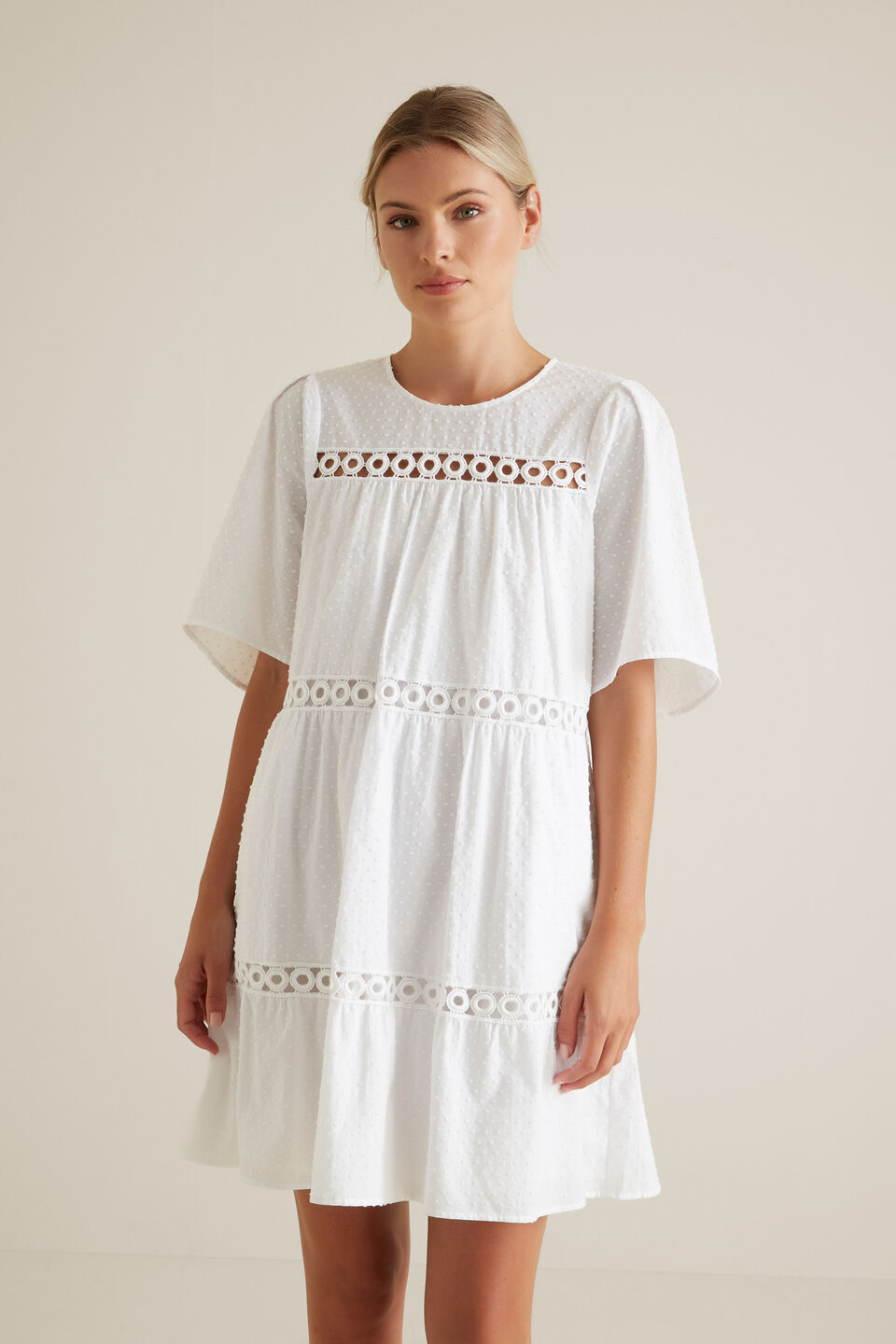 Ladder Trim Dobby Dress  