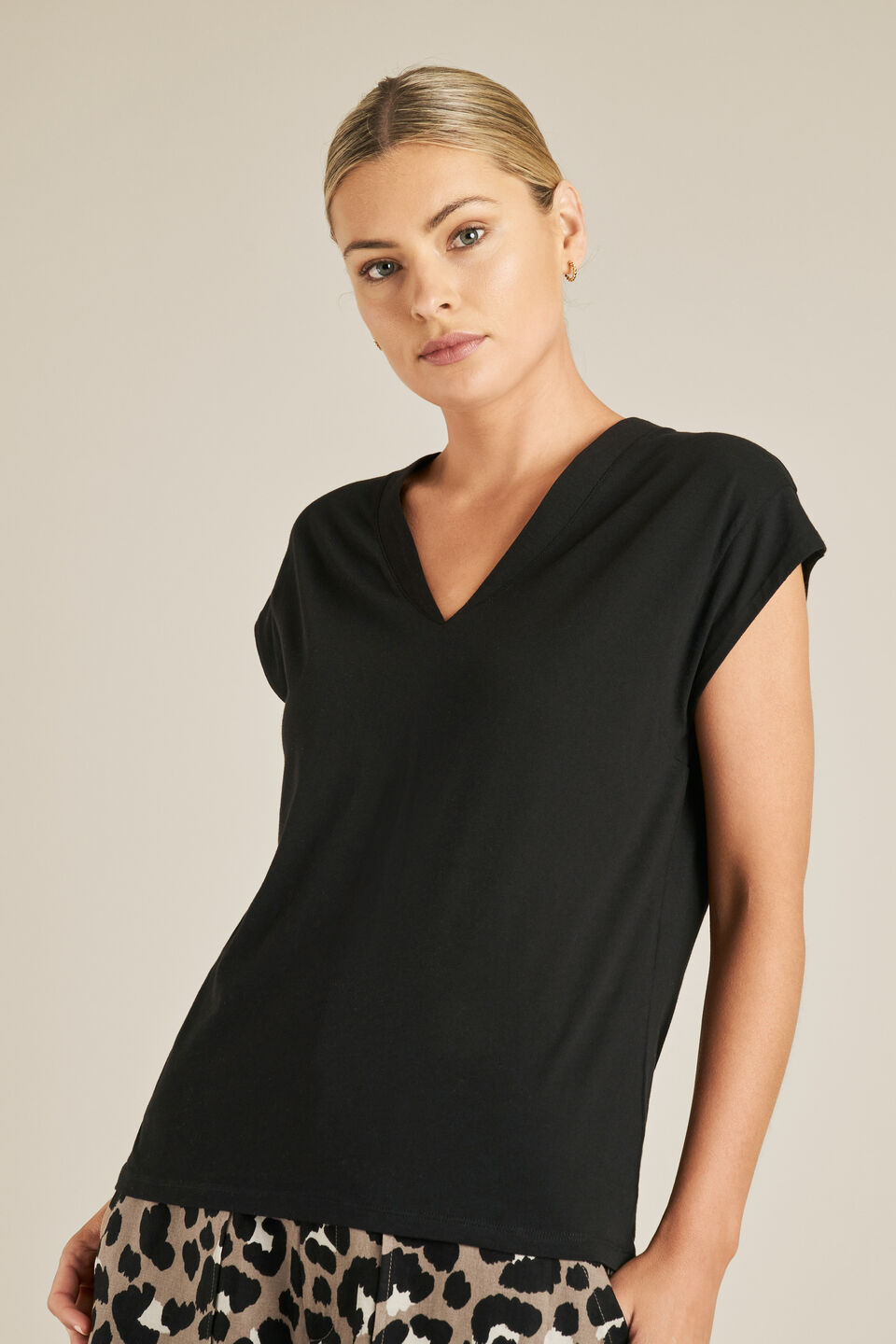 Pima Cotton V Neck Tee  