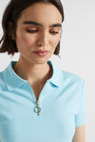 Collared Zip Thru Top  Shimmer Blue  hi-res