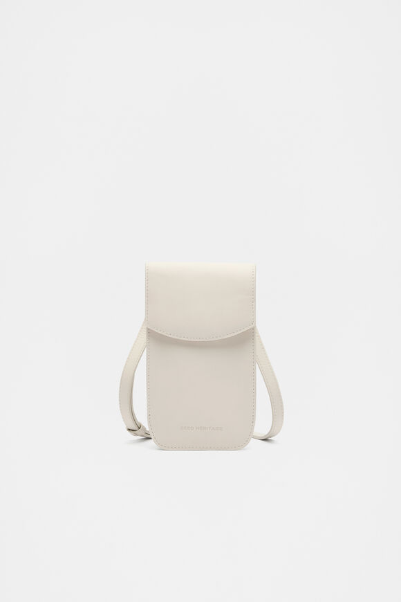 Leather Crossbody Phone Bag  Cream  hi-res
