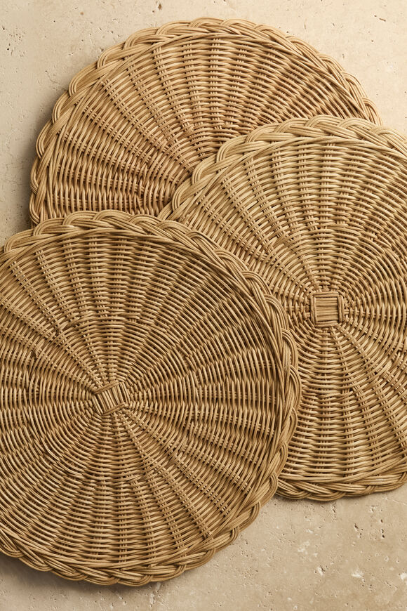 Rattan Woven Placemat  Natural  hi-res