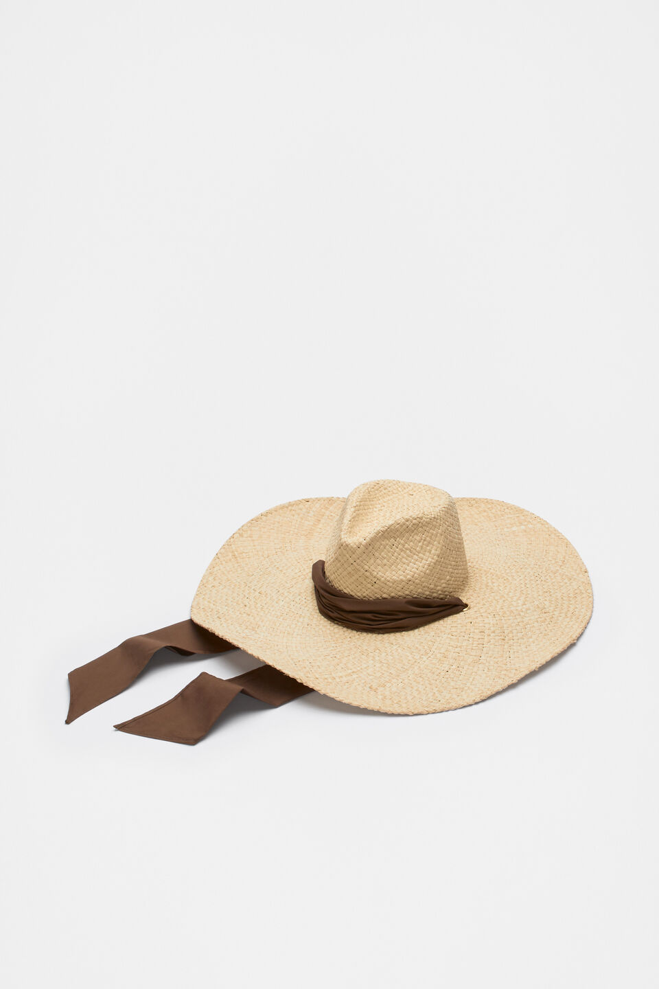 Wide Brim Scarf Hat  Natural