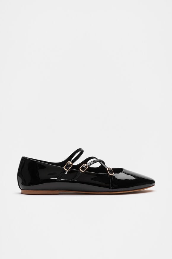 Cameron Triple Strap Ballet Flat  Black Patent  hi-res