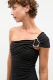 Clasp Detail Fitted Dress  Black  hi-res