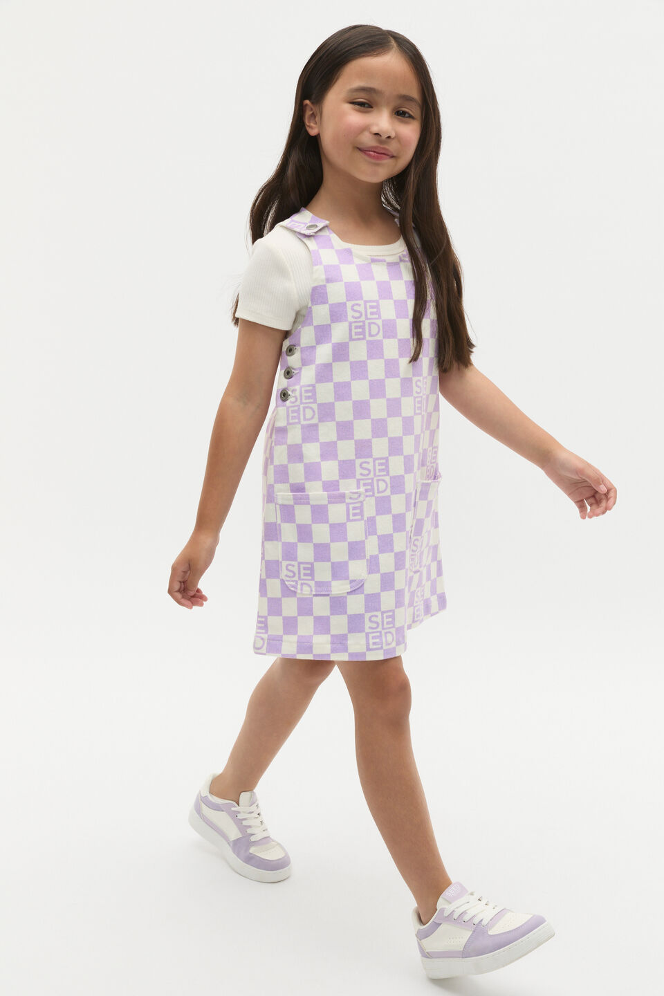 Check Logo Pinafore  Lavender