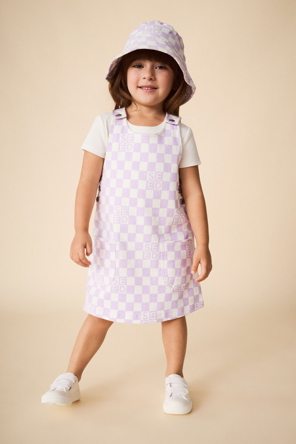 Check Logo Pinafore  Lavender
