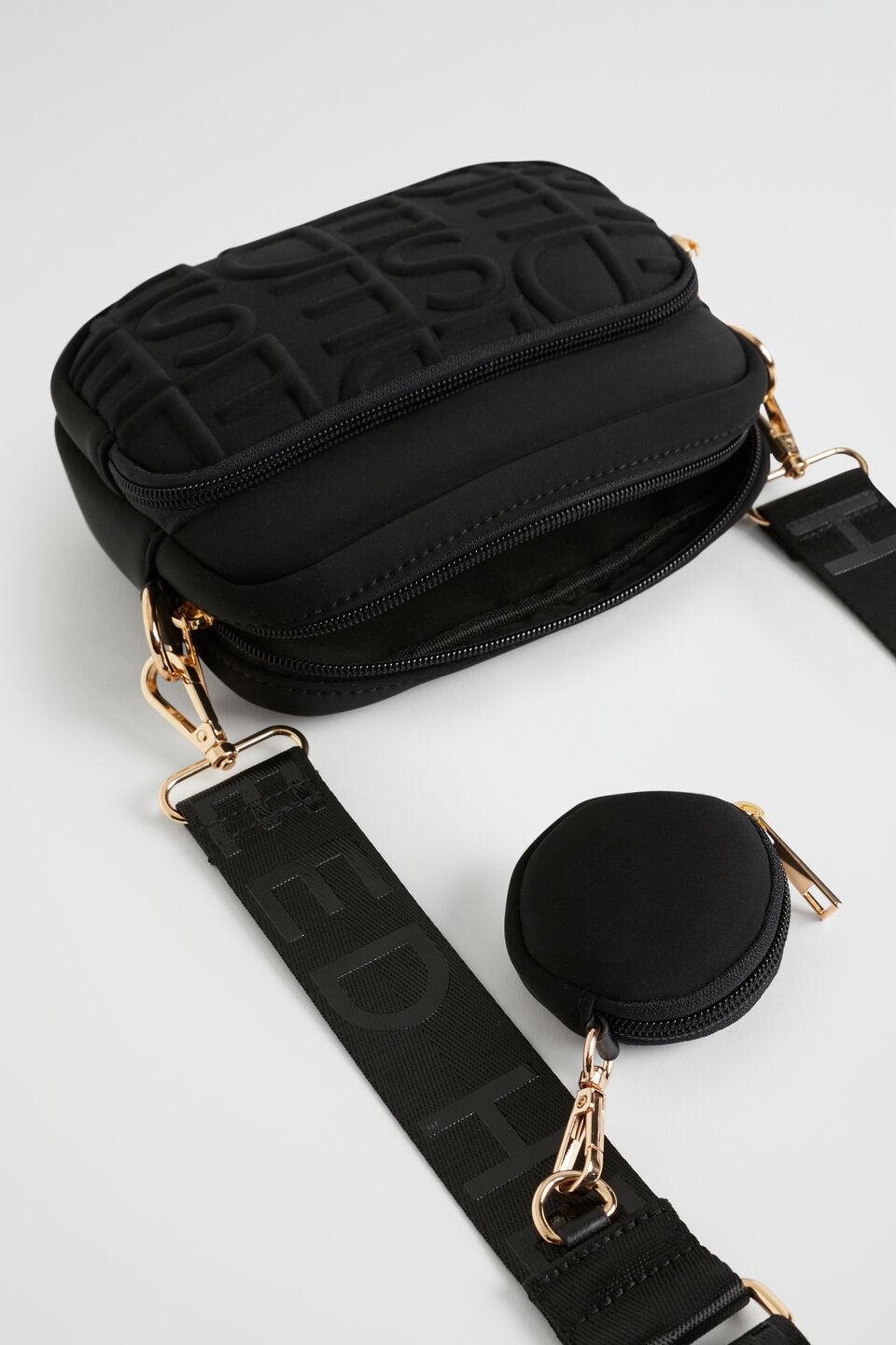 Heritage Double Pocket Cross Body  Black