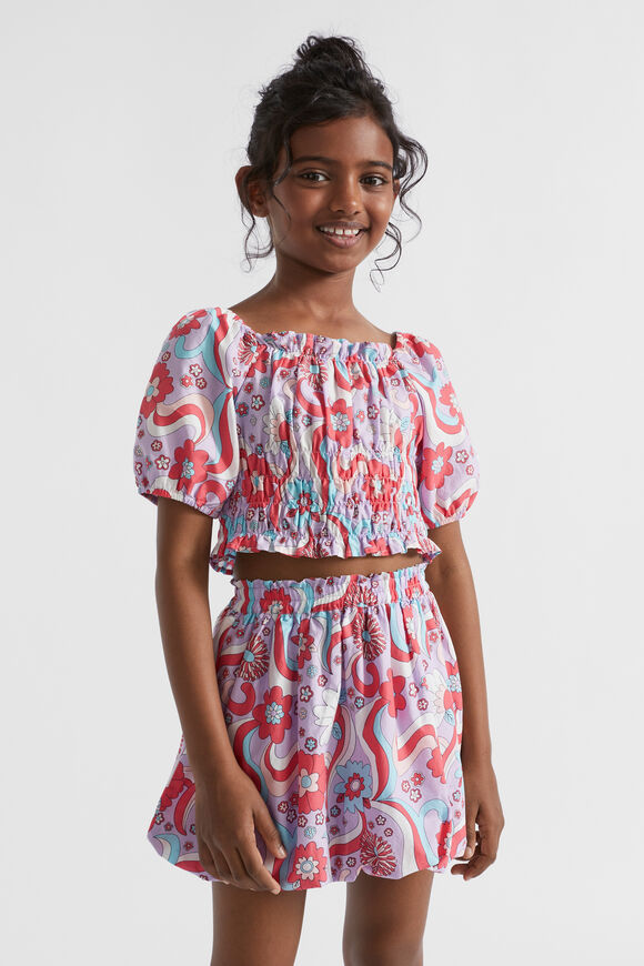 Floral Wave Top  Lavender  hi-res