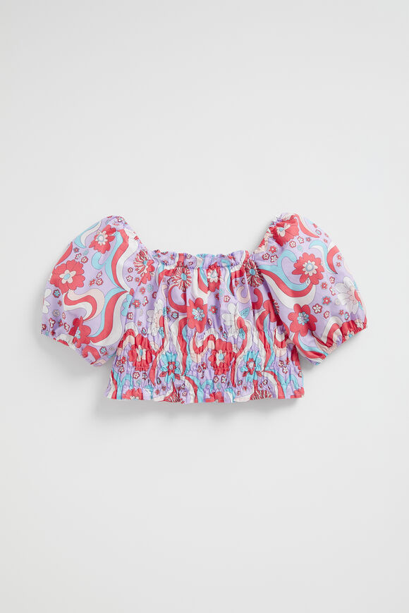 Floral Wave Top  Lavender  hi-res