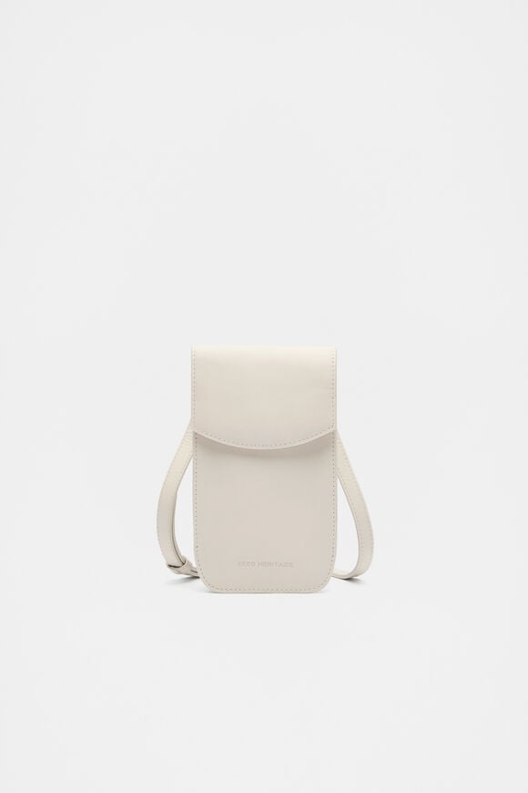 Leather Crossbody Phone Bag  Cream  hi-res
