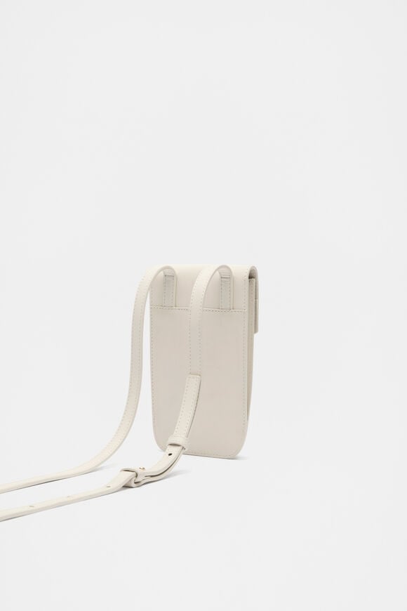 Leather Crossbody Phone Bag  Cream  hi-res