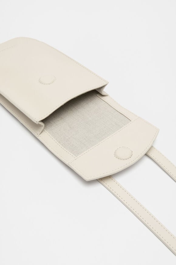 Leather Crossbody Phone Bag  Cream  hi-res