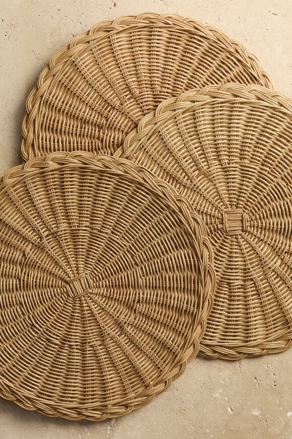 Rattan Woven Placemat  Natural  hi-res