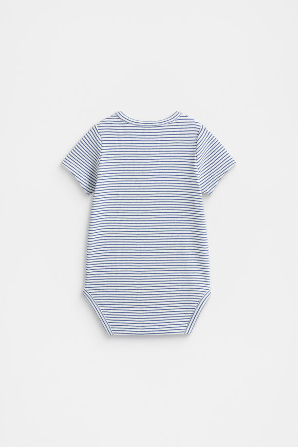 Core Rib Logo Bodysuit  Navy Stripe  hi-res
