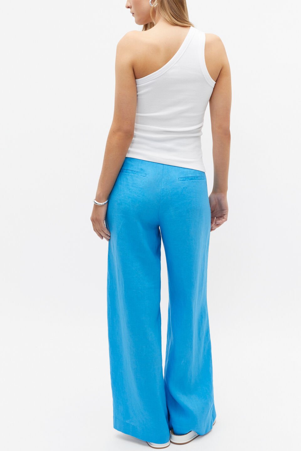 One Shoulder Tank  Whisper White