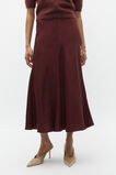 Crinkle Satin Skirt  Merlot  hi-res