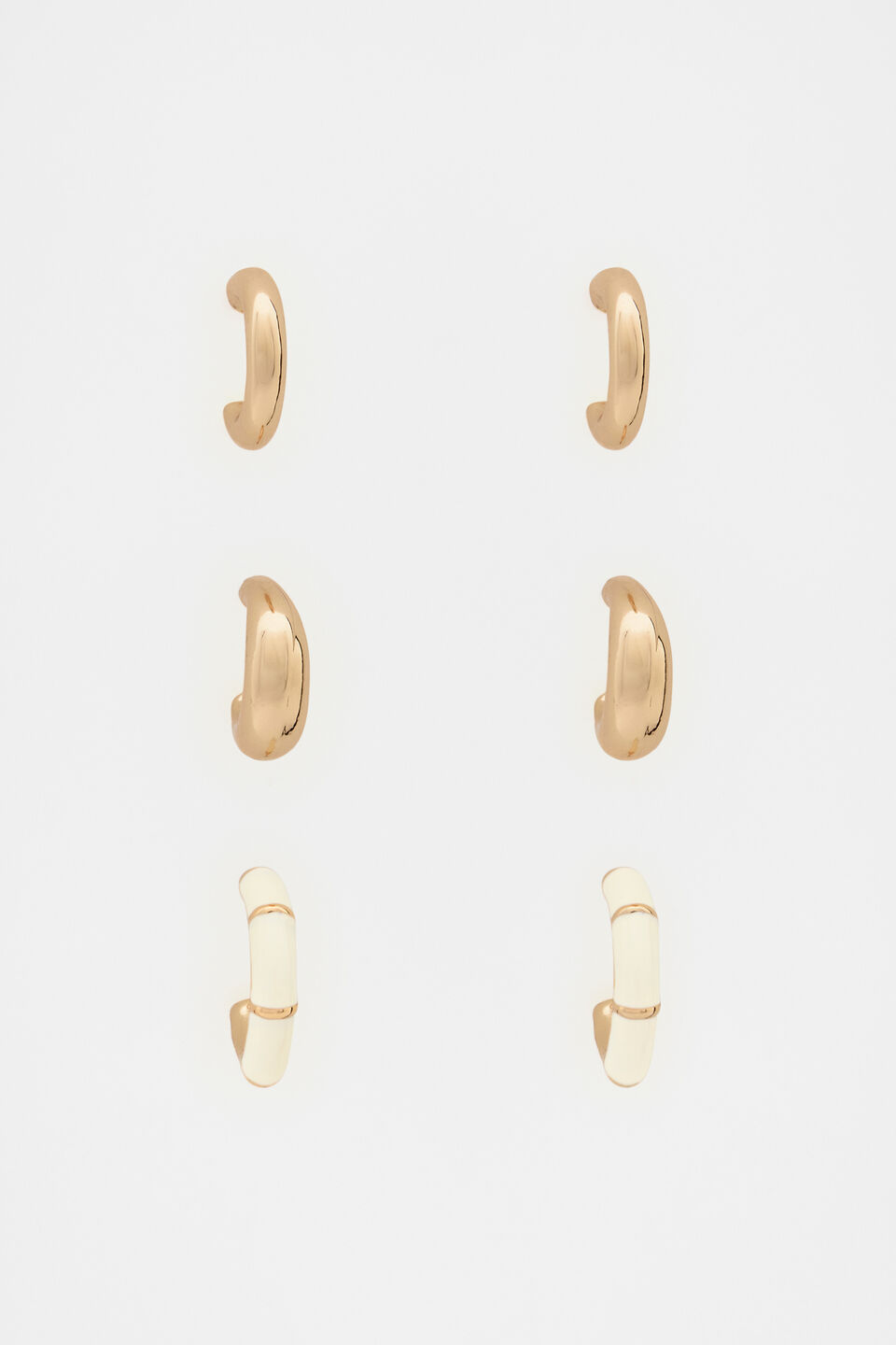 Enamel Hoop Ear Pack  Coconut Cream