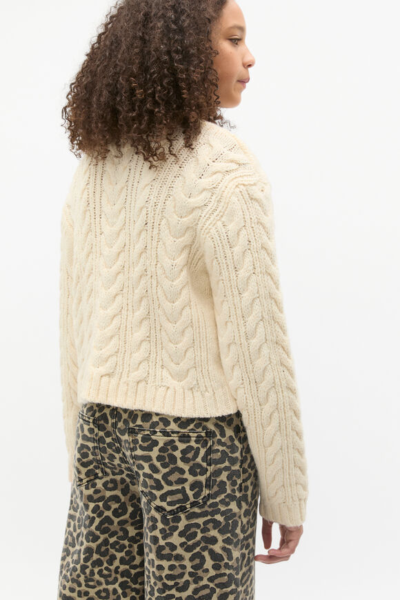 Cable Knit Cardigan  Rich Cream  hi-res